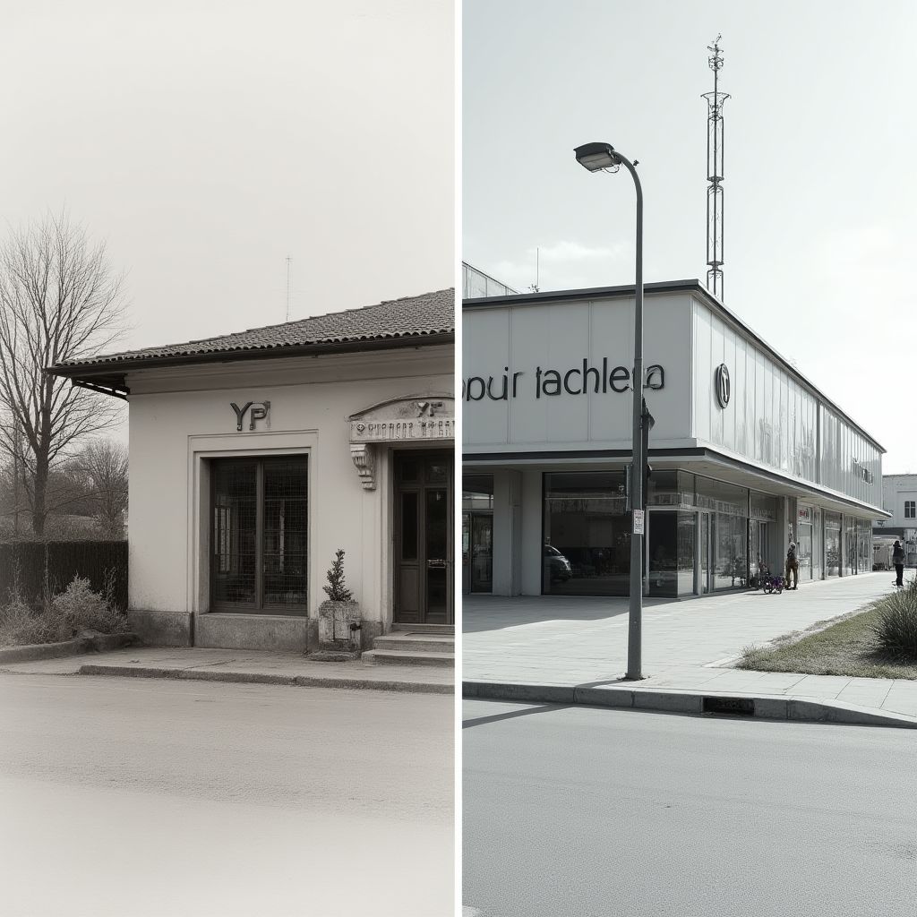 Estación YPF histórica y moderna